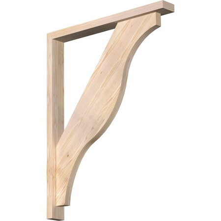 Funston Block Smooth Bracket W/ Offset Brace, Douglas Fir, 3 1/2W X 30D X 38H